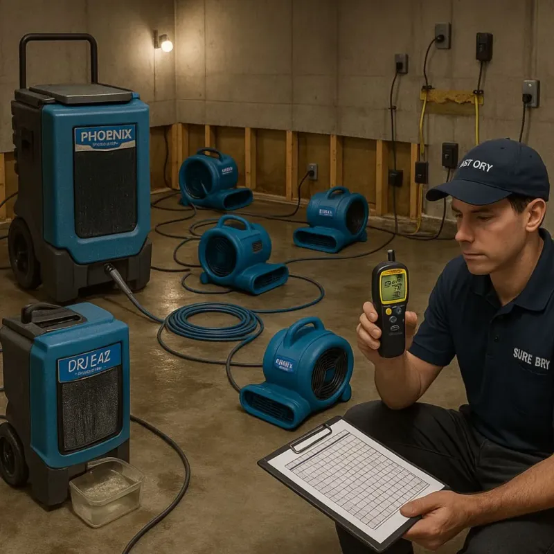 Structural Drying and Dehumidification process in Villano Beach, FL